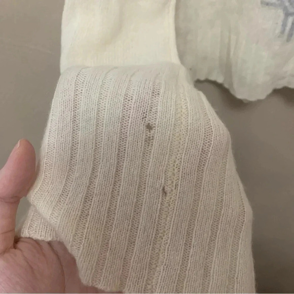 Skull Cashmere Lincoln Sweater Chalk & Heather Grey Size XS - Picture 15 of 15